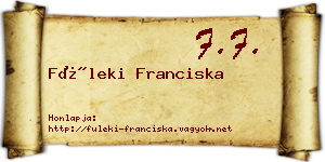 Füleki Franciska névjegykártya